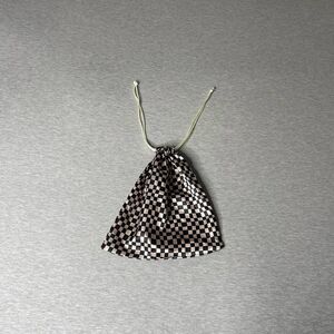 Pinch Provisions Checkered Print Drawstring Cosmetic Makeup Travel Bag
